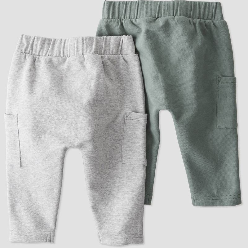 slide 2 of 3, little Planet By Carter's Baby 2pk Spring Moss Pants - Gray/Green 6M, 1 ct