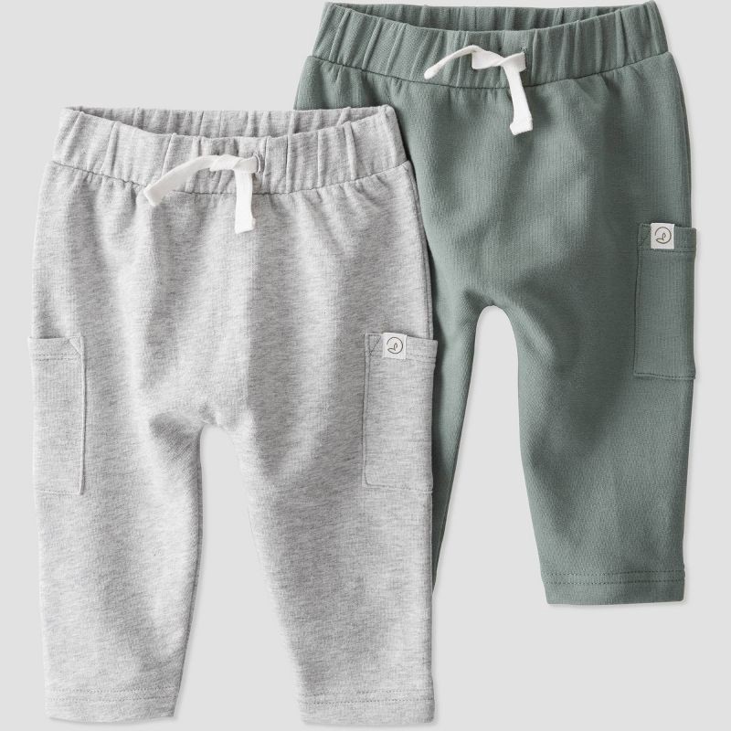 slide 1 of 3, little Planet By Carter's Baby 2pk Spring Moss Pants - Gray/Green 6M, 1 ct