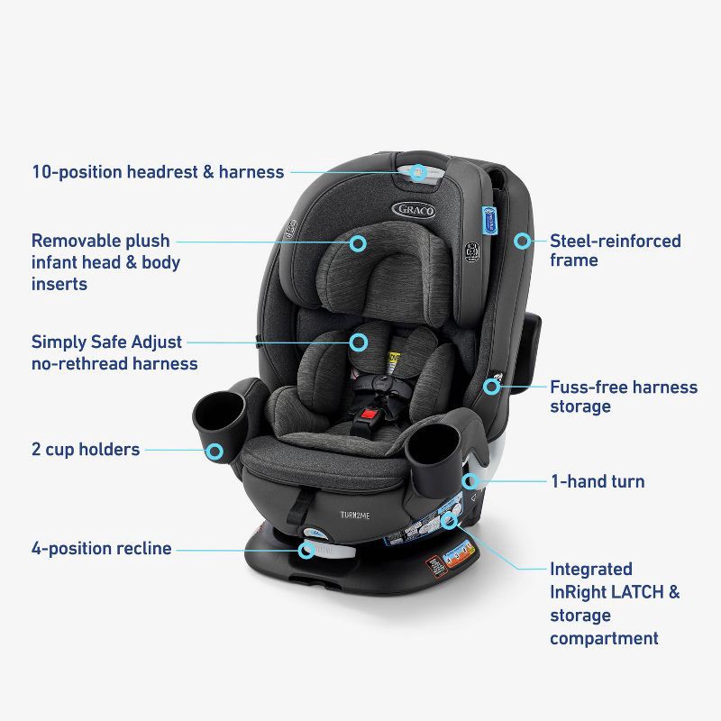 slide 9 of 9, Graco Turn2Me 3-in-1 Rotating Convertible Car Seat - Manchester, 1 ct