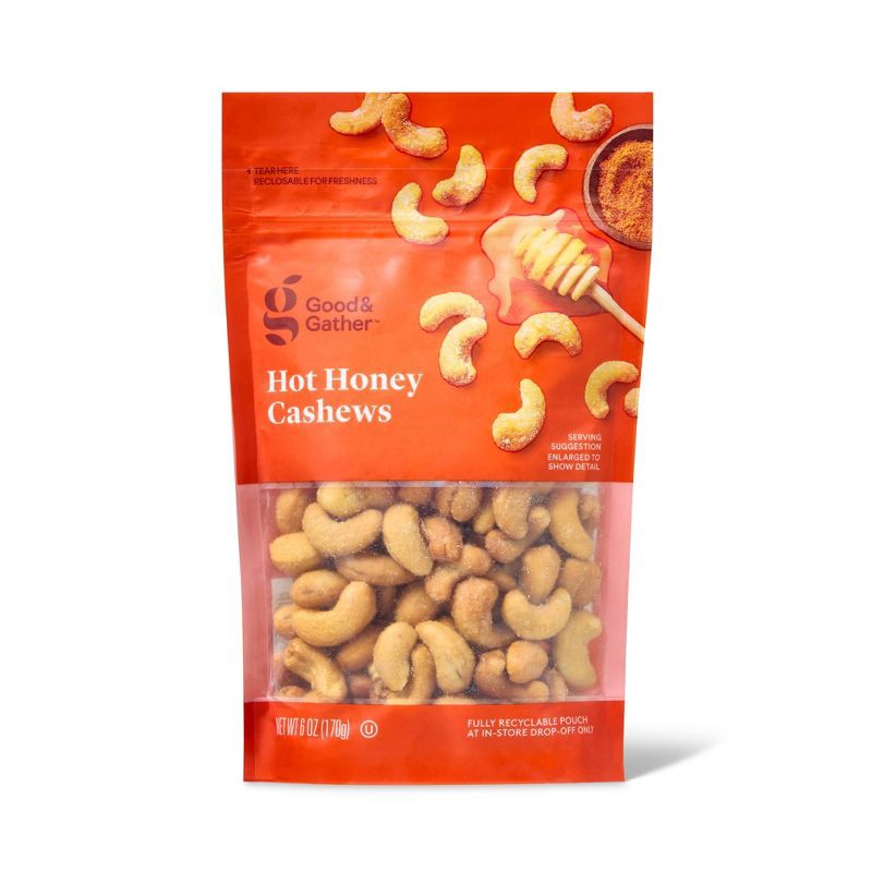 slide 1 of 3, Hot Honey Cashews - 6oz - Good & Gather™, 6 oz