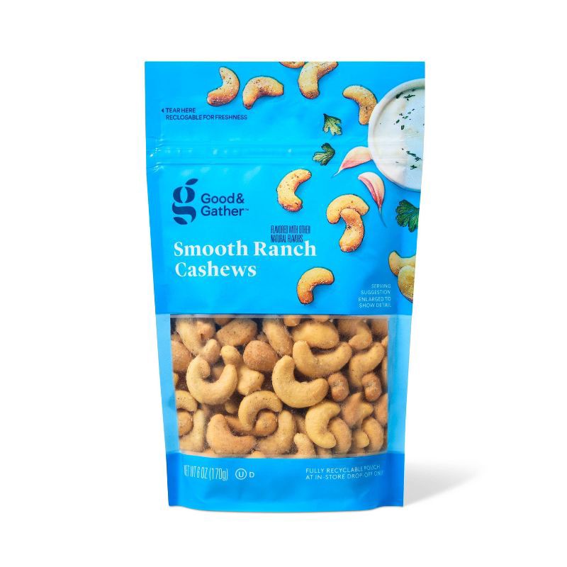 slide 1 of 3, Smooth Ranch Cashews - 6oz - Good & Gather™, 6 oz