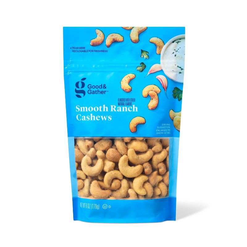 slide 1 of 5, Smooth Ranch Cashews - 6oz - Good & Gather™, 6 oz
