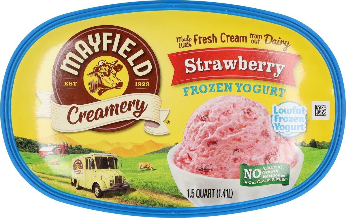 slide 6 of 12, Mayfield Creamery Lowfat Strawberry Frozen Yogurt 1.5 qt, 1.5 qt