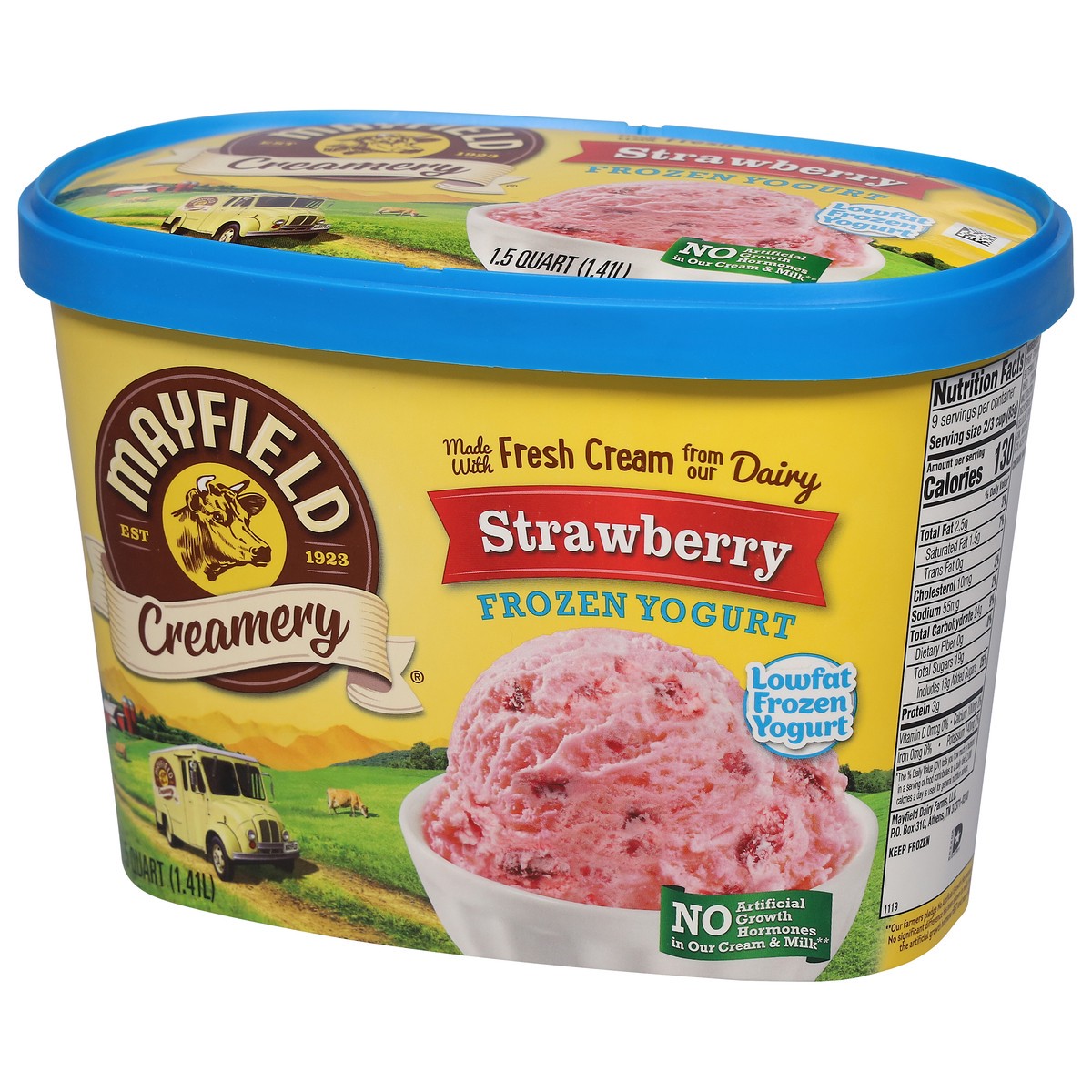 slide 8 of 12, Mayfield Creamery Lowfat Strawberry Frozen Yogurt 1.5 qt, 1.5 qt