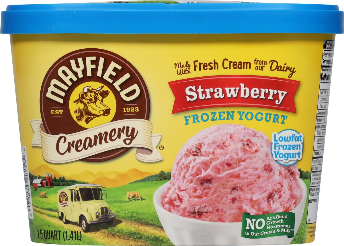 slide 3 of 12, Mayfield Creamery Lowfat Strawberry Frozen Yogurt 1.5 qt, 1.5 qt