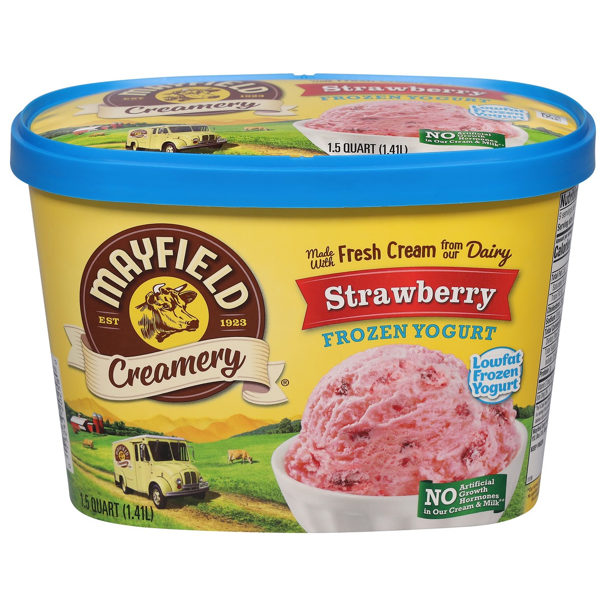 slide 1 of 12, Mayfield Creamery Lowfat Strawberry Frozen Yogurt 1.5 qt, 1.5 qt