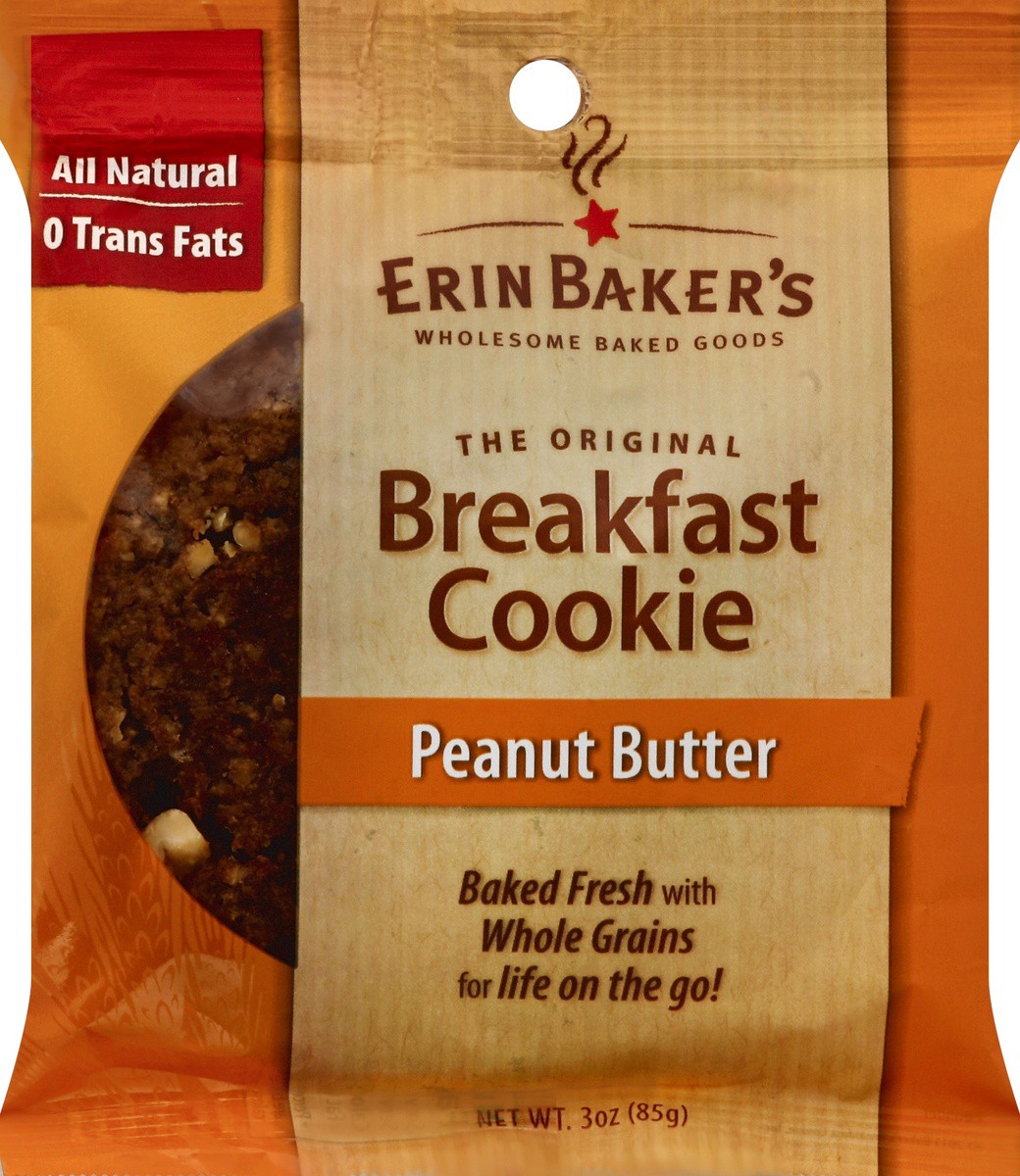 slide 3 of 3, Erin Baker's Original Peanut Butter Breakfast Cookie, 1 ct