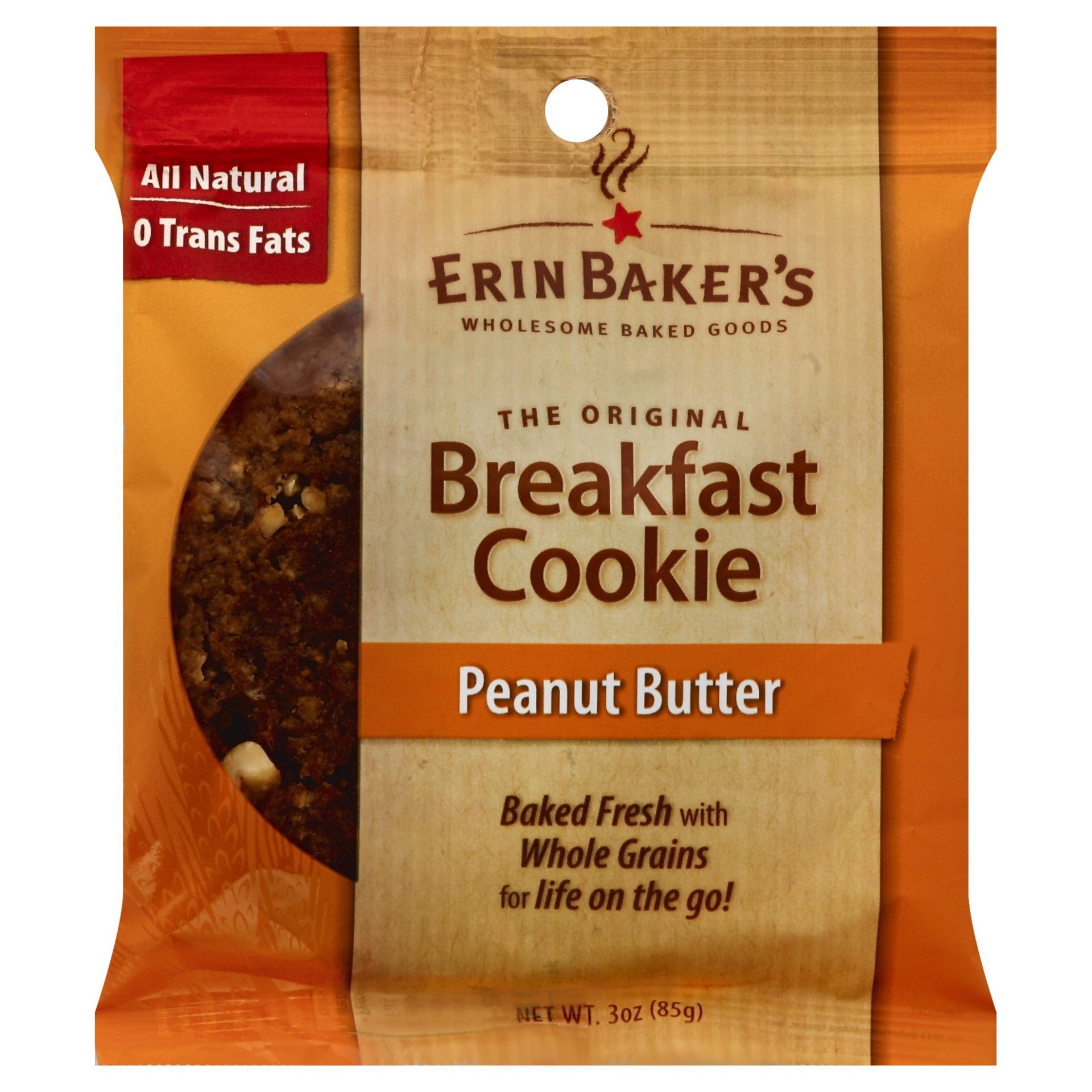 slide 1 of 3, Erin Baker's Original Peanut Butter Breakfast Cookie, 1 ct