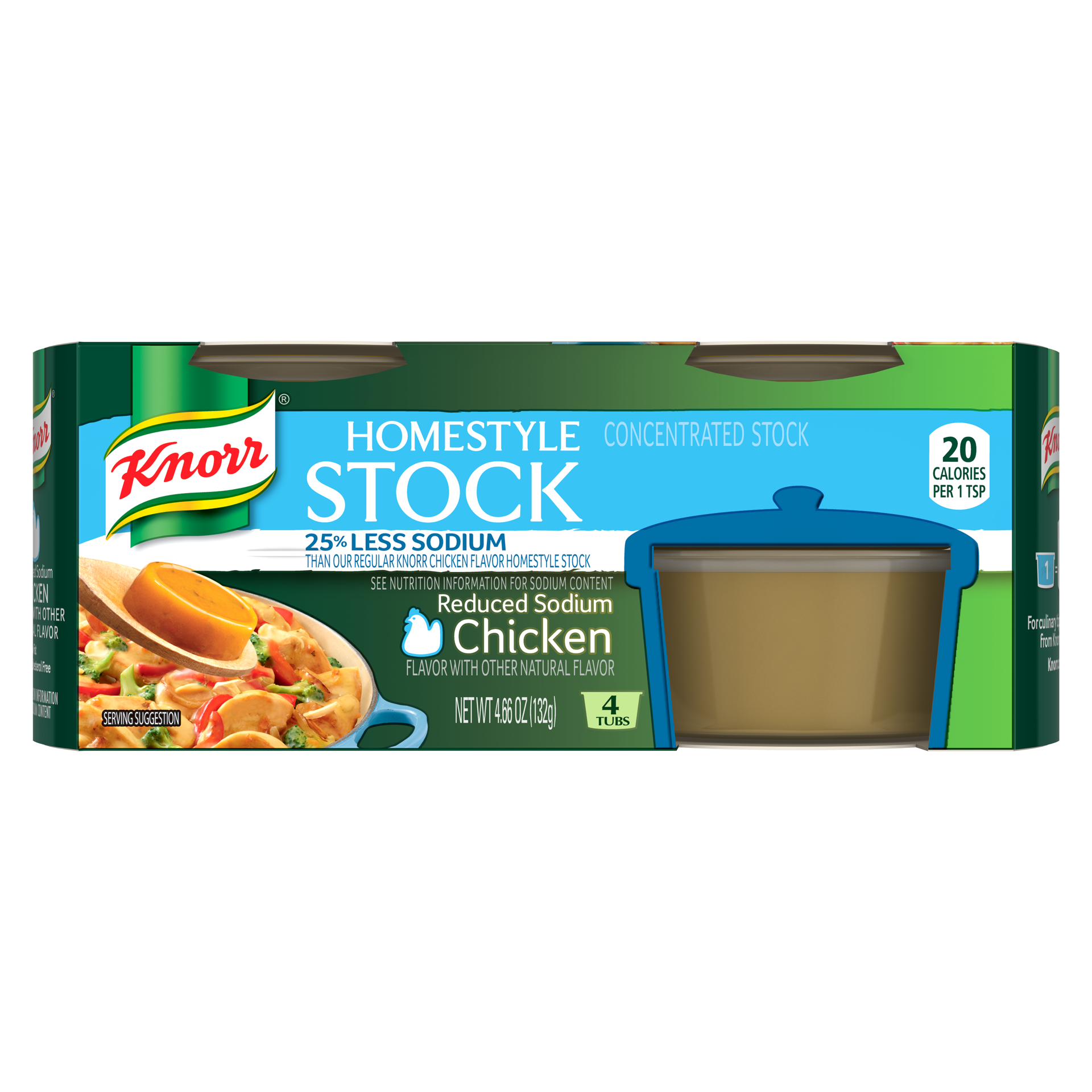 slide 4 of 4, Knorr Homestyle Stock Chicken Reduced Sodium, 4.66 oz, 4.66 oz