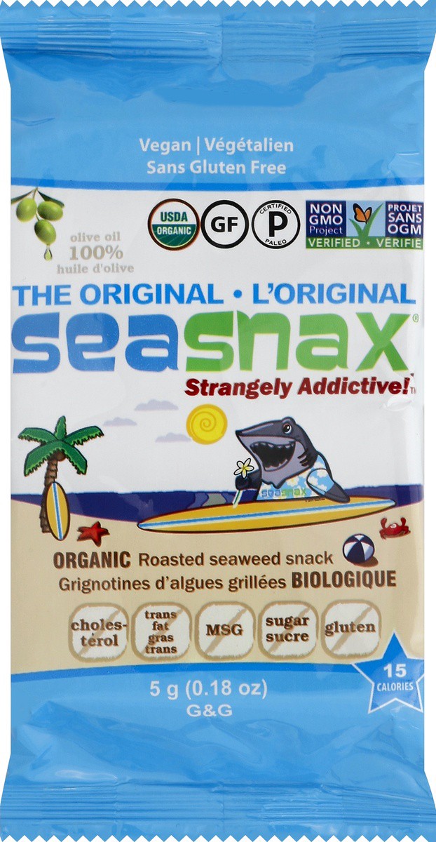 slide 3 of 5, SeaSnax Original Seaweed Snack, 0.18 oz