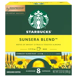 Starbucks Sunsera Blend Coffee, Blonde Roast, Aluminum Capsules, 8 ct