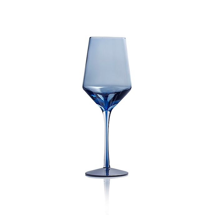 slide 1 of 2, Mikasa Swirl Edge White Wine Glasses - Blue, 4 ct