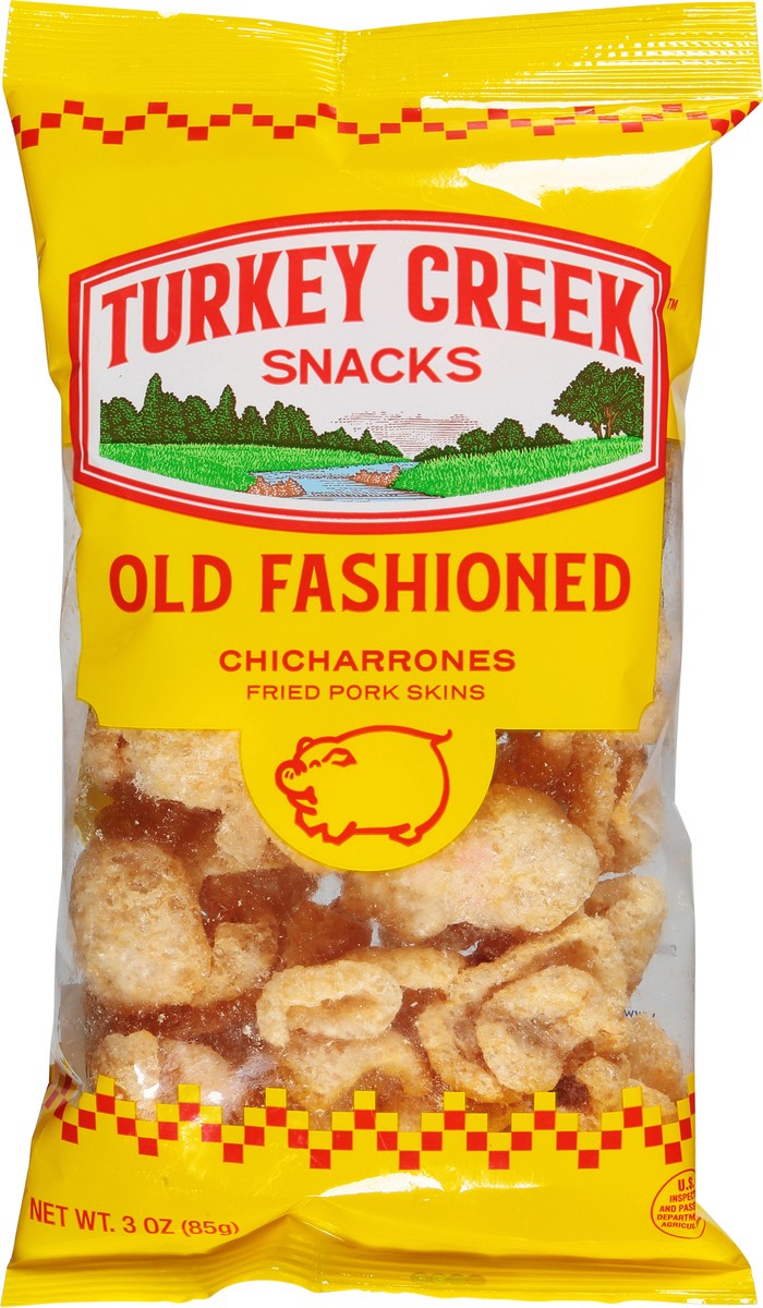 slide 3 of 9, Turkey Creek Old Fashioned Chicharrones 3 oz, 3 oz