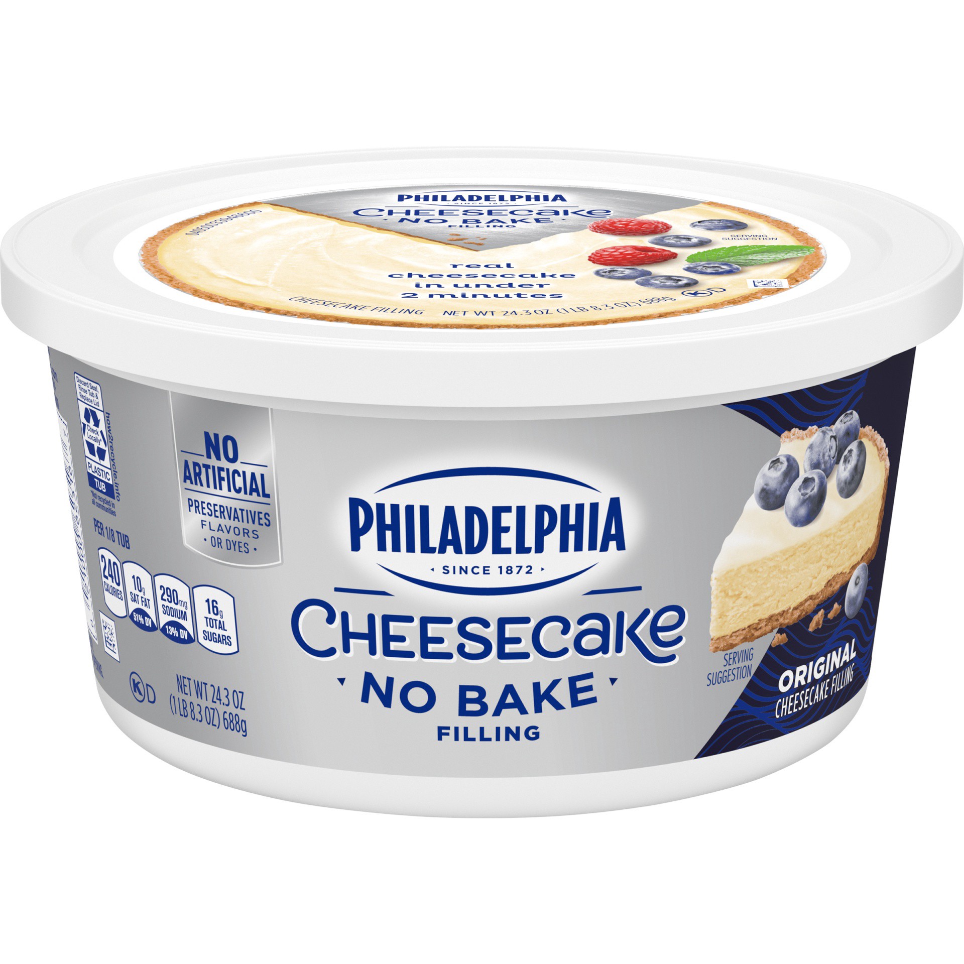 slide 1 of 10, Philadelphia No Bake Original Cheesecake Filling, 24.3 oz Tub, 24.3 oz