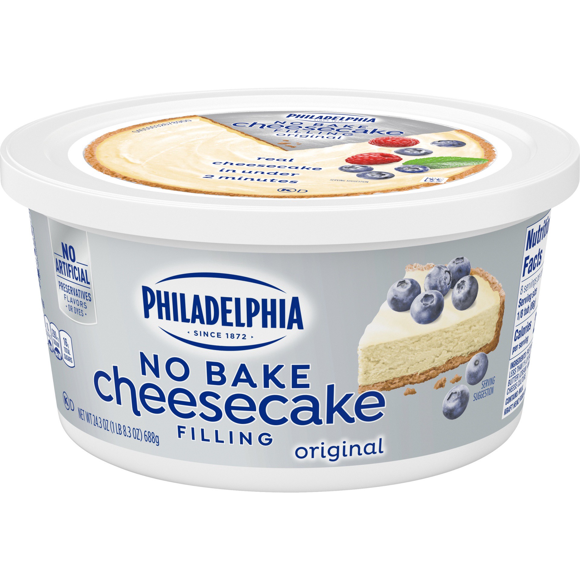slide 3 of 10, Philadelphia No Bake Original Cheesecake Filling, 24.3 oz Tub, 24.3 oz
