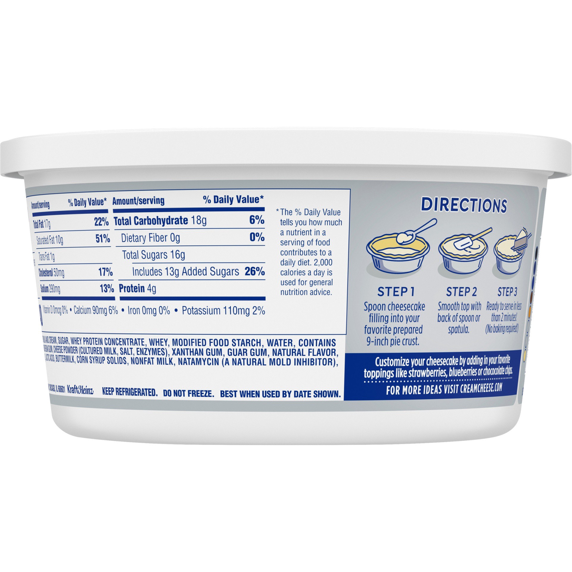 slide 4 of 10, Philadelphia No Bake Original Cheesecake Filling, 24.3 oz Tub, 24.3 oz