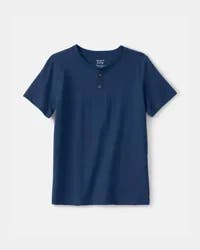 Carters Kid Solid Henley T-Shirt - Blue Navy 6