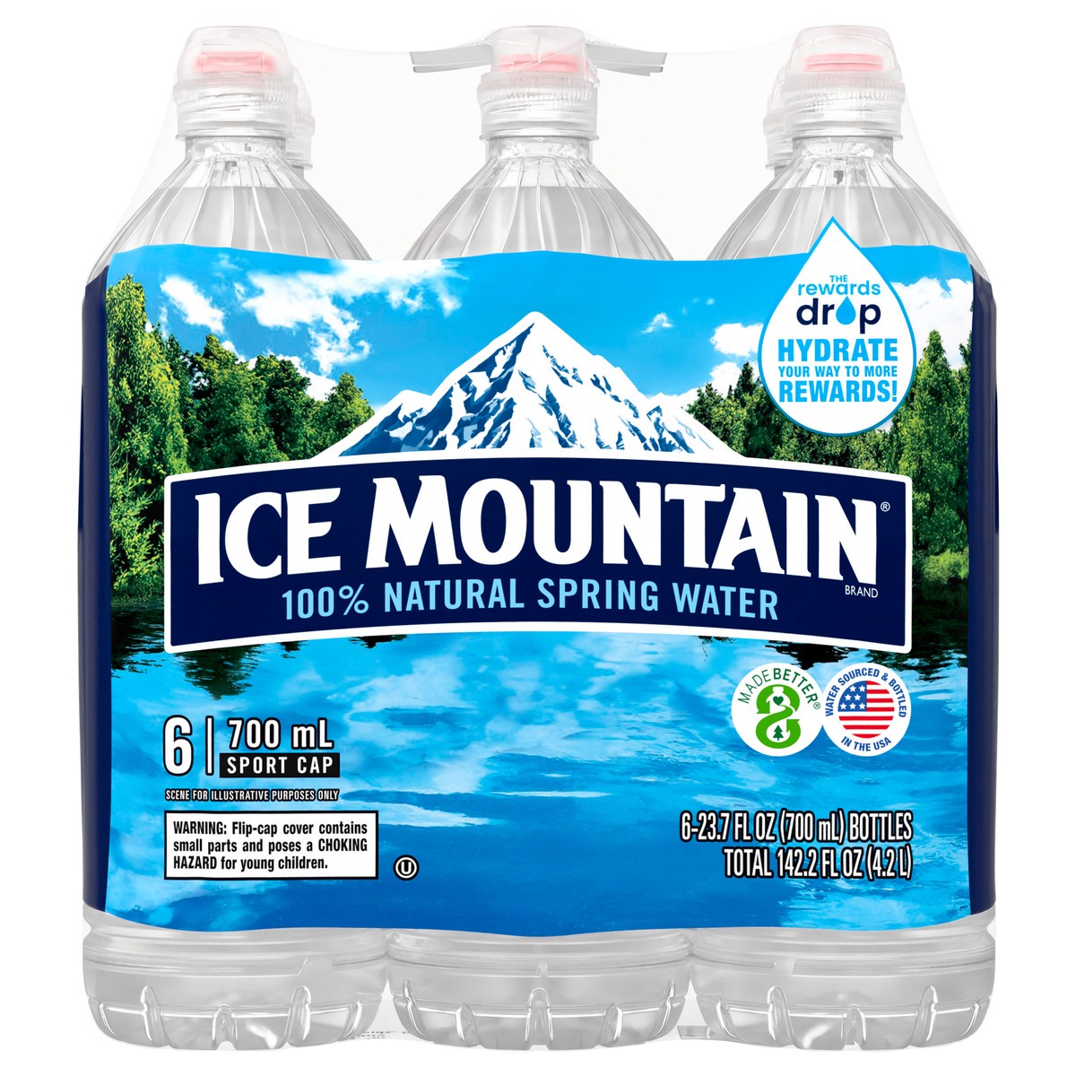 slide 1 of 1, Ice Mountain 100% Natural Spring Water, 23.7 oz