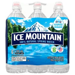 ICE MOUNTAIN Brand 100% Natural Spring Water, 23.7-ounce plastic sport cap bottles (Pack of 6)