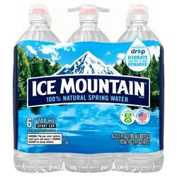 ICE MOUNTAIN Brand 100% Natural Spring Water, 23.7-ounce plastic sport cap bottles (Pack of 6)