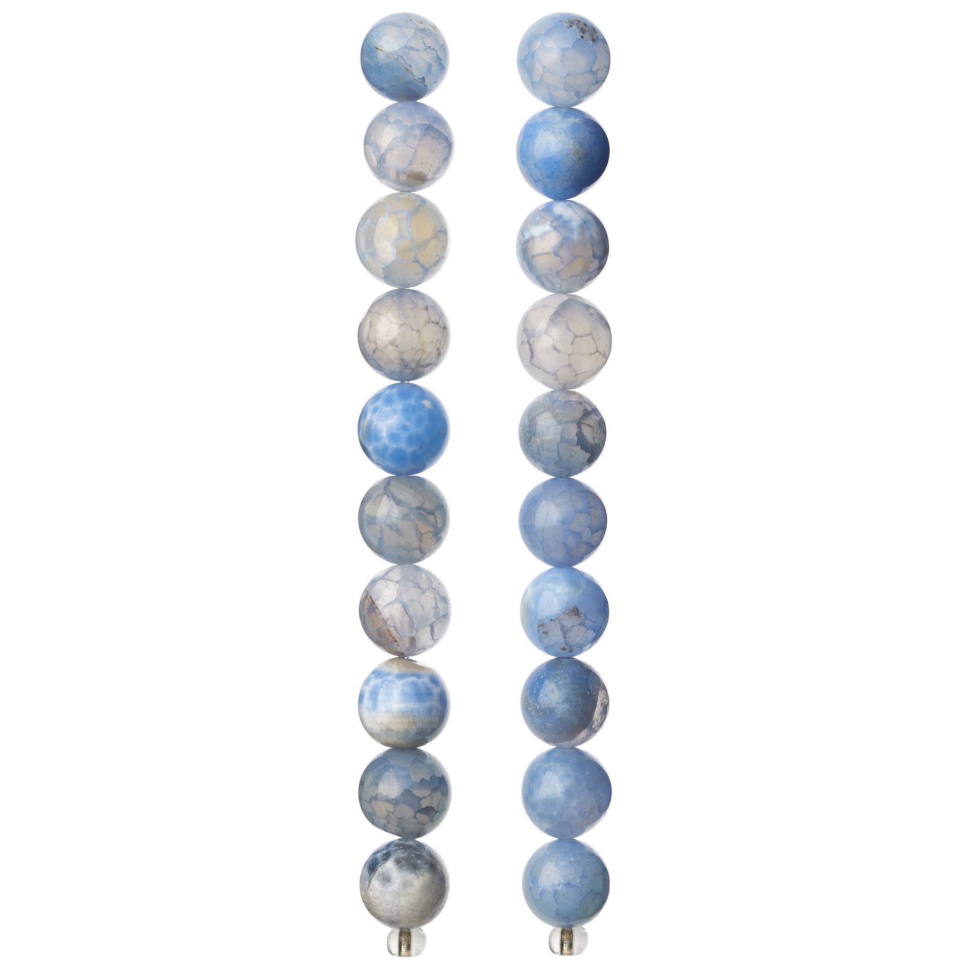 slide 3 of 3, Blue Crackle Agate Round Beads, 10mm By Bead Landing, 10mm