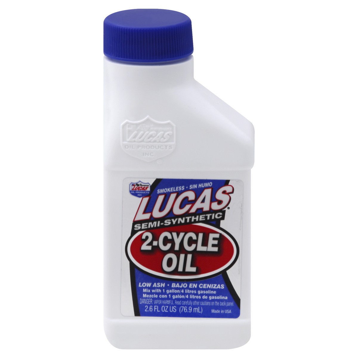 slide 1 of 9, Lucas Smokeless Semi-Synthetic 2-Cycle Oil 2.6 fl oz, 2.6 oz