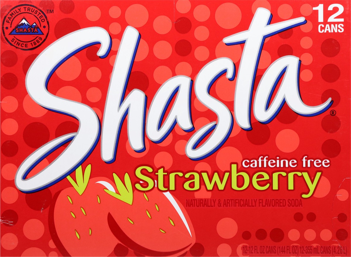 slide 4 of 12, Shasta Caffeine Free Strawberry Soda 12 - 12 fl oz Cans, 1212z; 12 ct