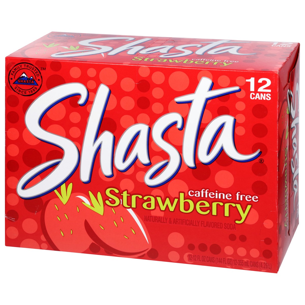 slide 5 of 12, Shasta Caffeine Free Strawberry Soda 12 - 12 fl oz Cans, 1212z; 12 ct