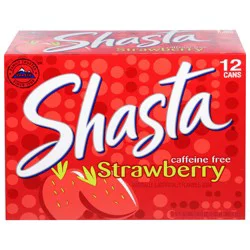 Shasta Caffeine Free Strawberry Soda - 12 ct