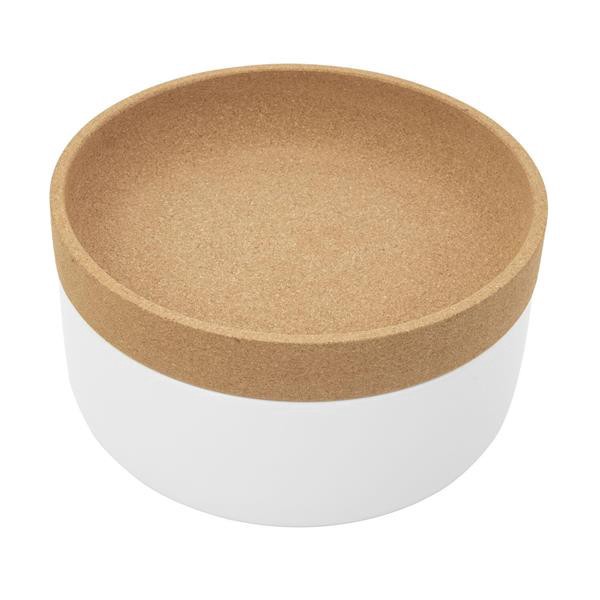 slide 1 of 1, Kam Ceramic & Cork Bowl - White, 1 ct