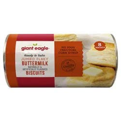 Giant Eagle Jumbo Flaky Buttermilk Biscuits, Ready To Bake