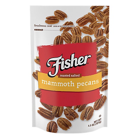 slide 1 of 1, Fisher Roast Mammoth Pecans, 4.5 oz