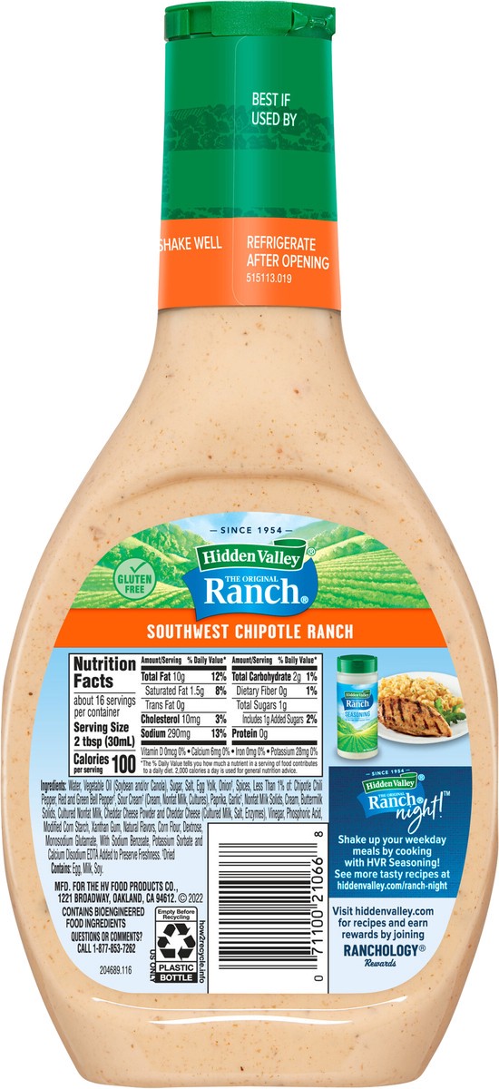 slide 5 of 13, Hidden Valley Farmhouse Originals Southwest Chipotle Salad Dressing & Topping, 16 fl oz