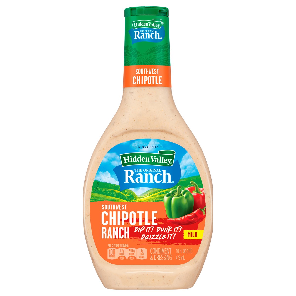 slide 7 of 13, Hidden Valley Farmhouse Originals Southwest Chipotle Salad Dressing & Topping, 16 fl oz