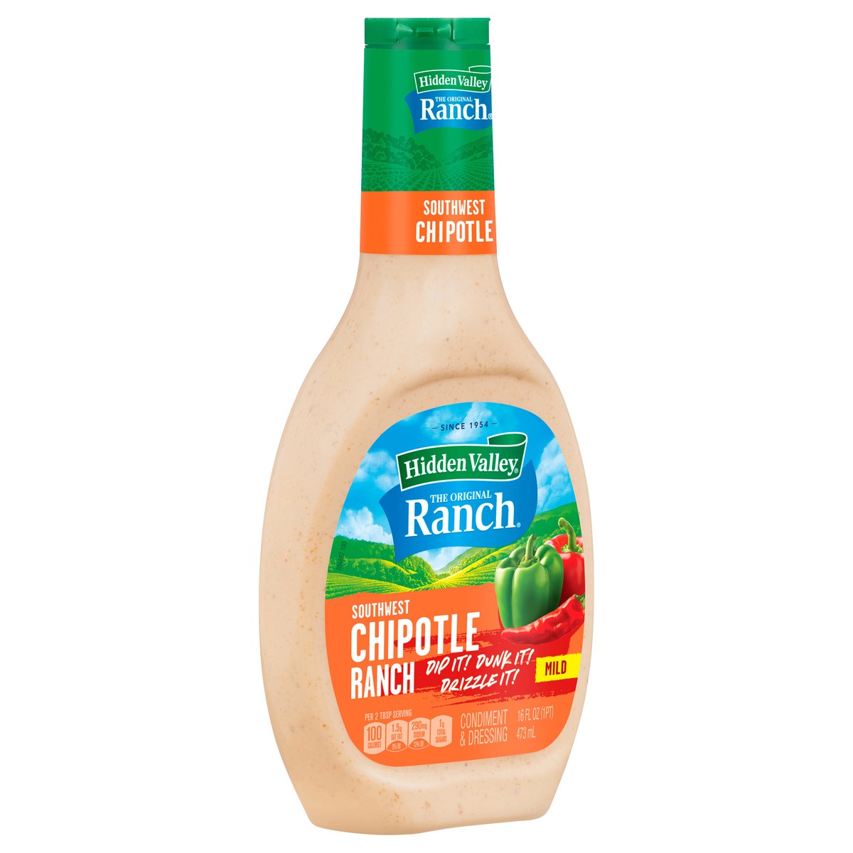 slide 9 of 13, Hidden Valley Farmhouse Originals Southwest Chipotle Salad Dressing & Topping, 16 fl oz