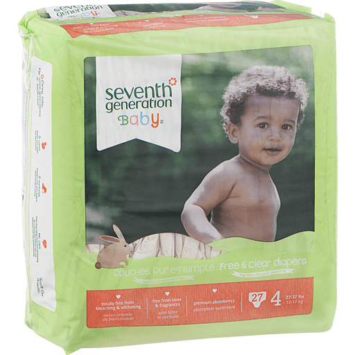 slide 3 of 8, Seventh Generation Free & Clear Baby Diapers with Animal Prints Size 4, 22 ct; 37 lb; Size 4; Size 4; Size 4; Size 4; Size 4; Size 4; Size 4