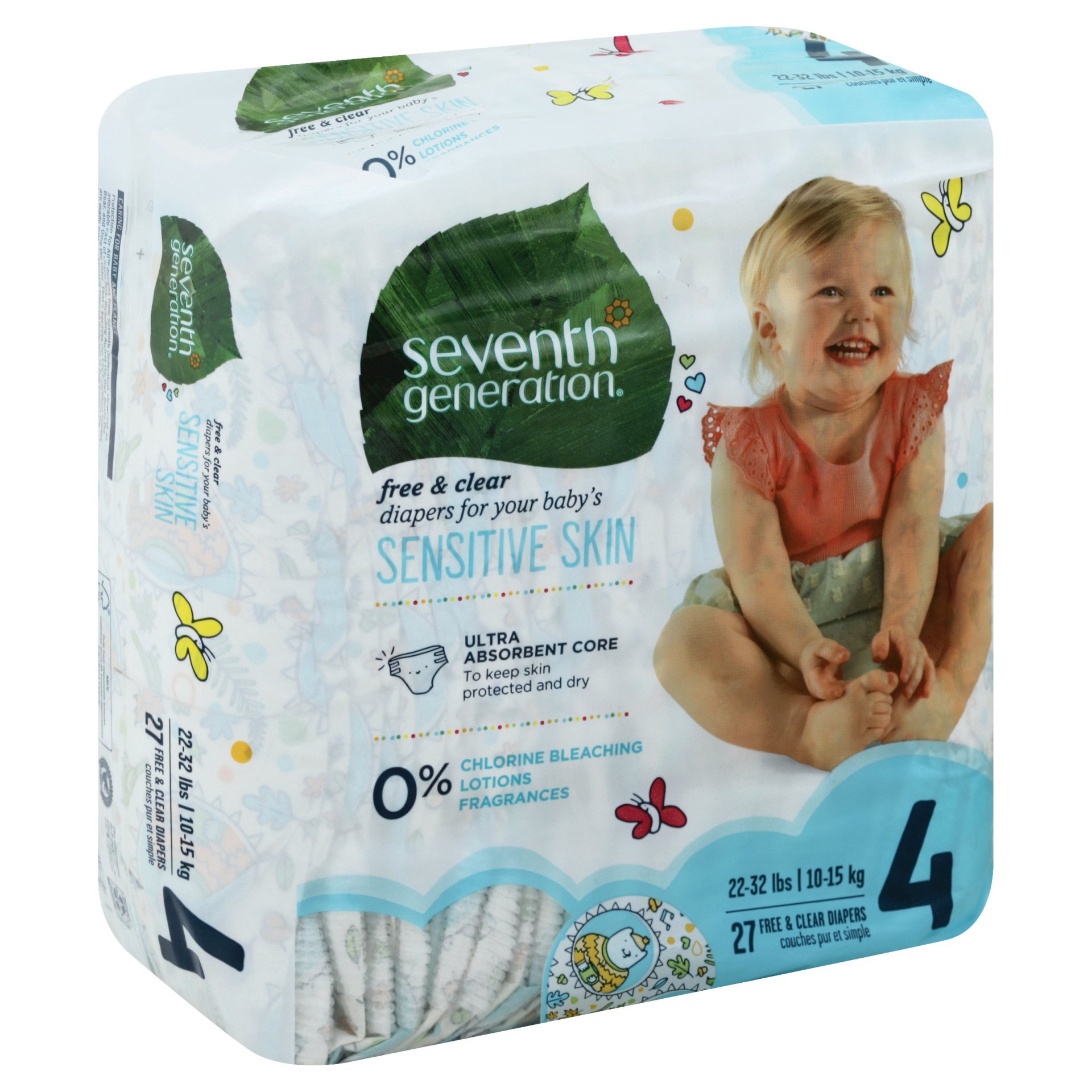 slide 1 of 8, Seventh Generation Free & Clear Baby Diapers with Animal Prints Size 4, 22 ct; 37 lb; Size 4; Size 4; Size 4; Size 4; Size 4; Size 4; Size 4