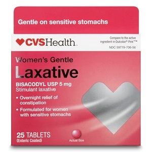 slide 1 of 1, CVS Health Women's Gentle Laxative Enteric Coated Tablets, 25 ct
