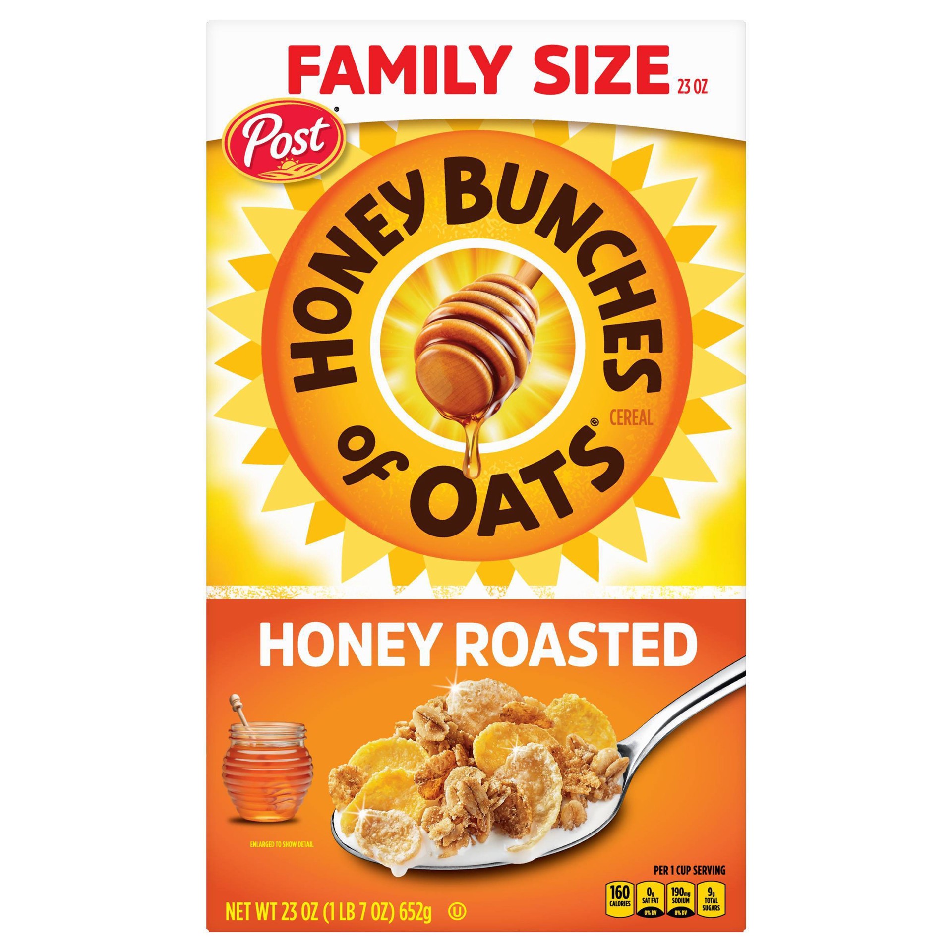 slide 1 of 1, Honey Bunches of Oats Crunchy Roasted Breakfast Cereal - 23oz - Post, 23 oz