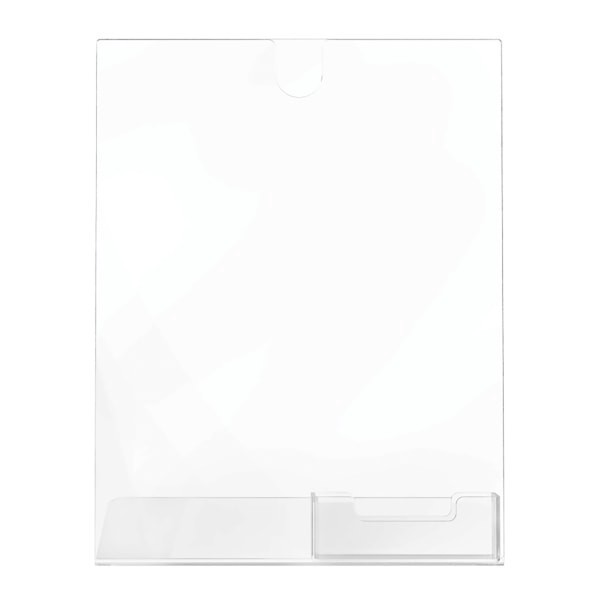 slide 10 of 10, Deflect-O Superior Image Slanted Sign Holder with Business Card Holder, Clear, 1 ct