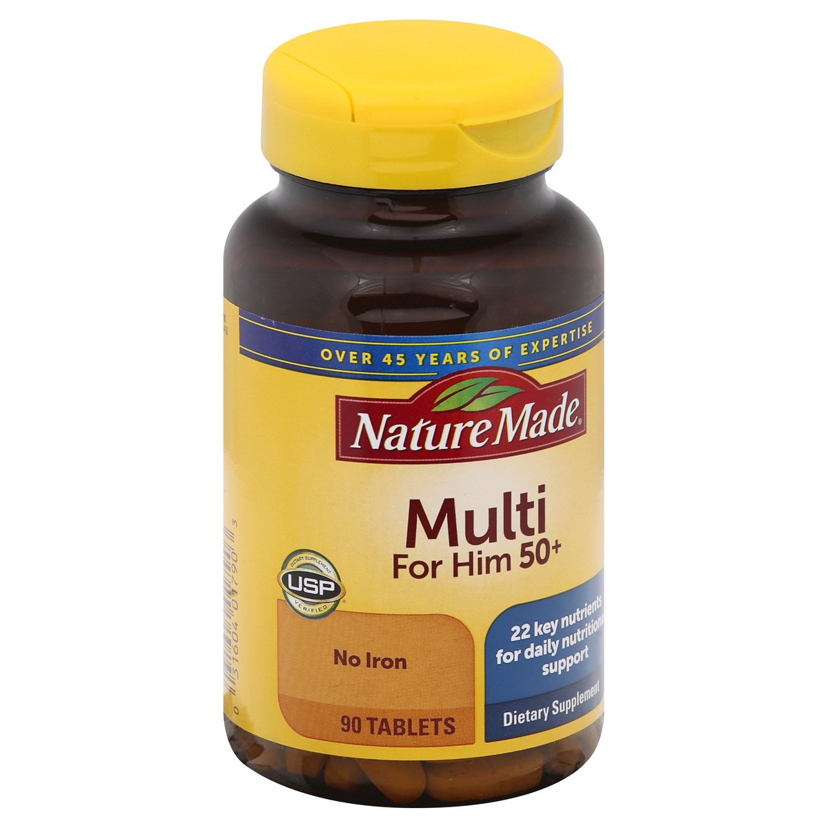 slide 7 of 9, Nature Made Multivitamin For Him 50+, Mens Multivitamins for Daily Nutritional Support, Multivitamin for Men, 90 Tablets, 90 Day Supply, 90 ct