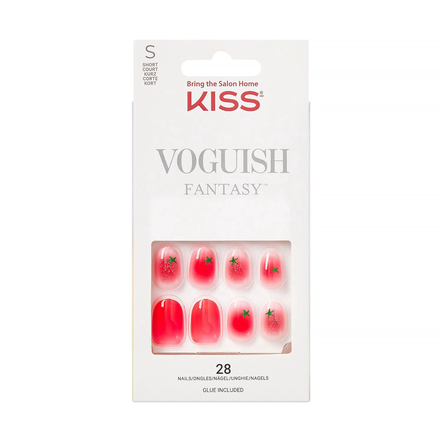 slide 1 of 1, KISS NAIL Kiss Voguish Fantasy False Nails, Easy Love, 1 ct