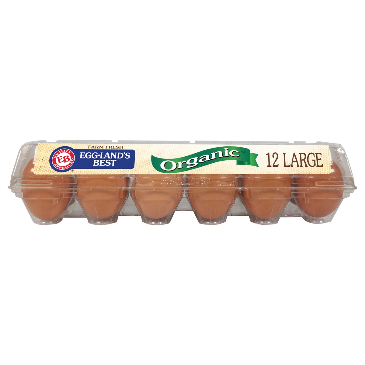 slide 1 of 10, Eggland's Best 100% USDA Organic Certified Large Brown Eggs, 12 count, 12 ct