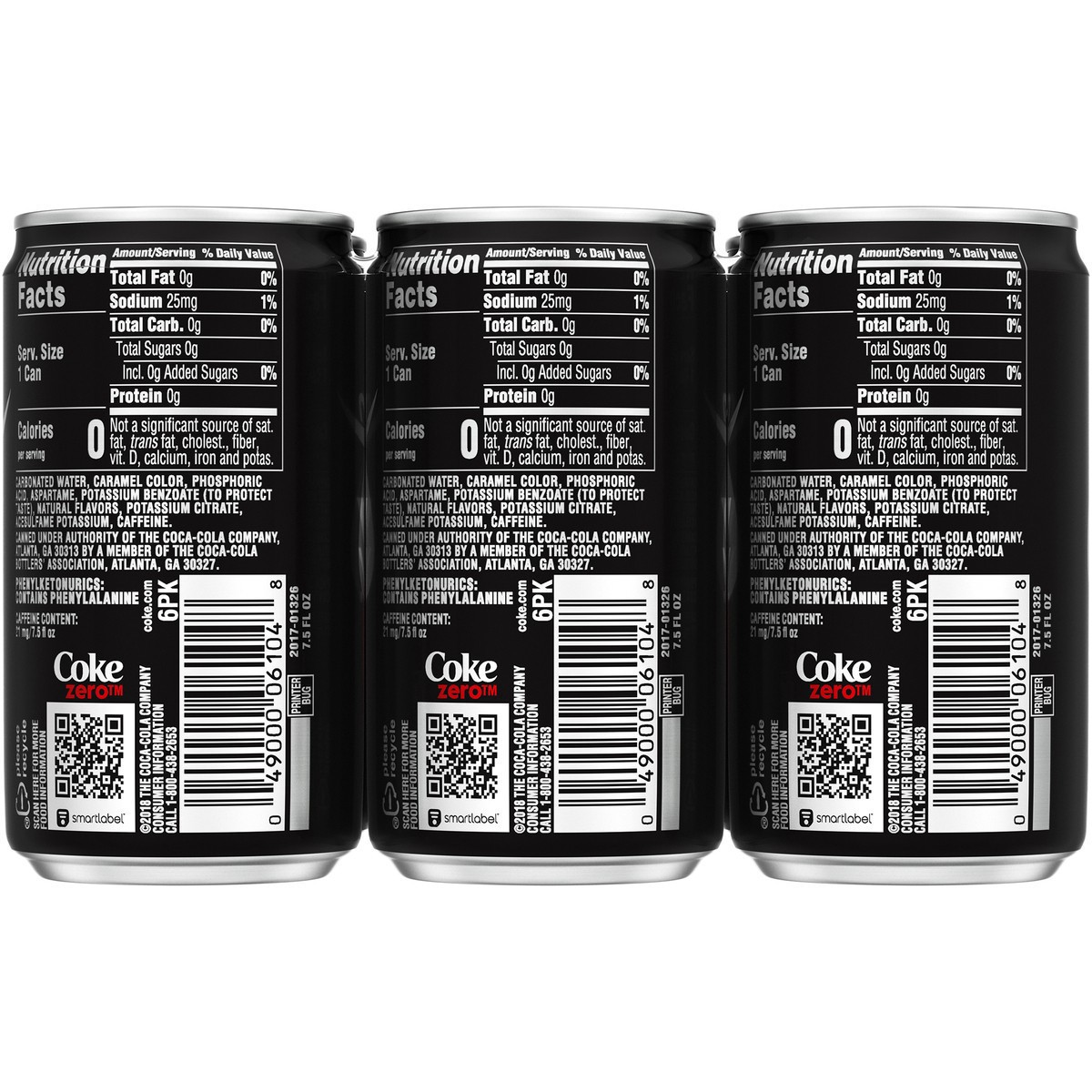 slide 4 of 8, Coca-Cola Coke Zero Soda, 6 ct; 7.5 oz