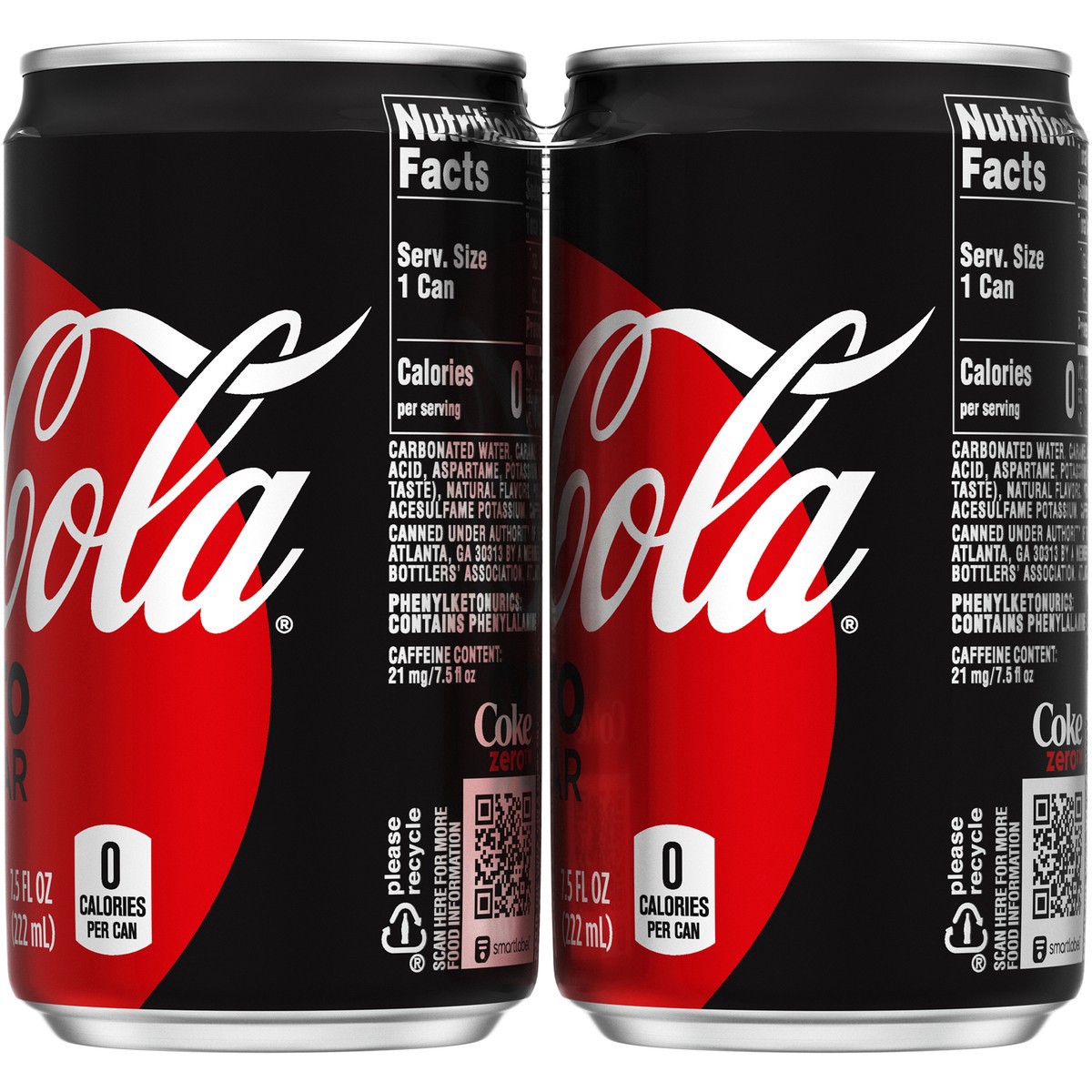 slide 7 of 8, Coca-Cola Coke Zero Soda, 6 ct; 7.5 oz