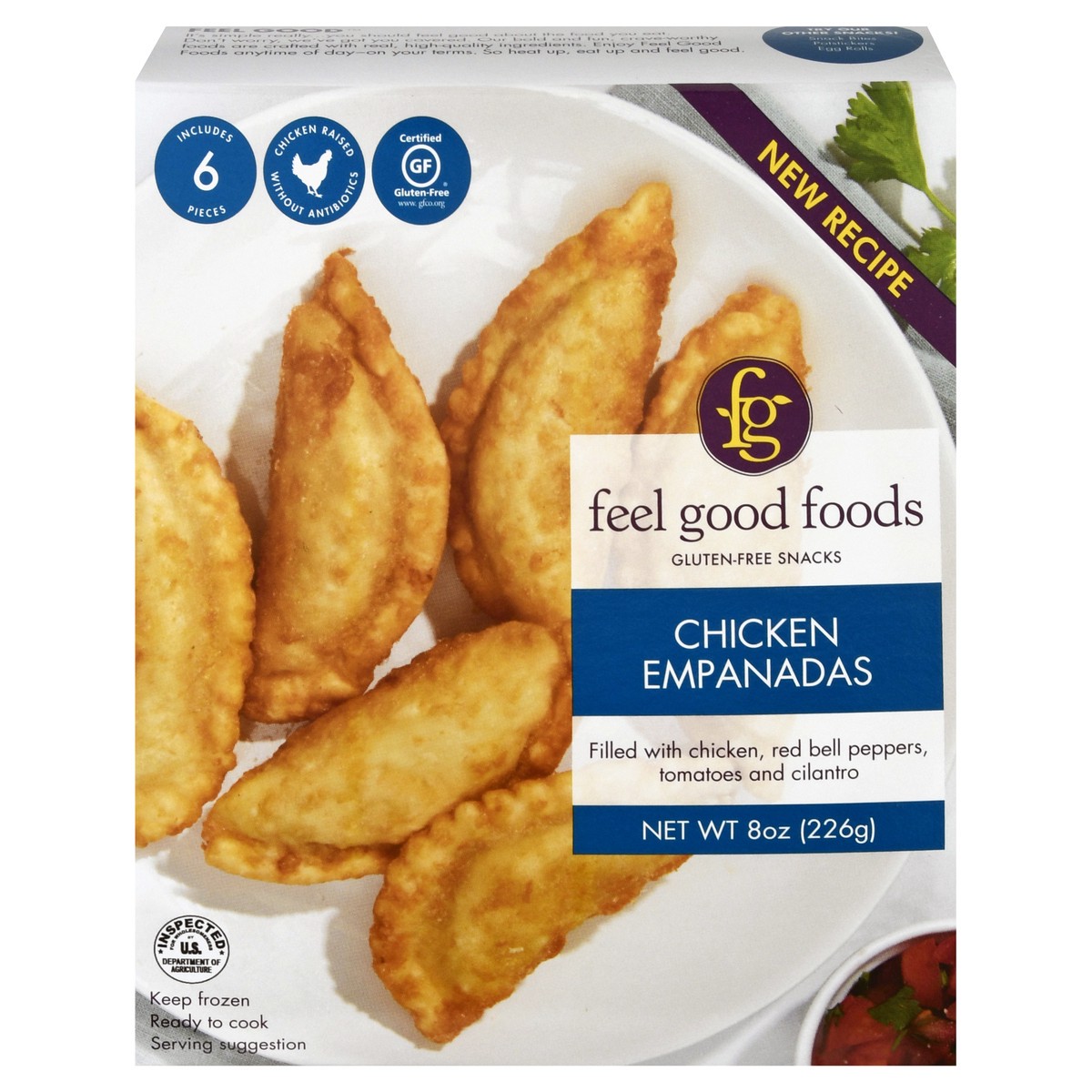 slide 1 of 12, Feel Good Foods Chicken Empanadas, 6 ct
