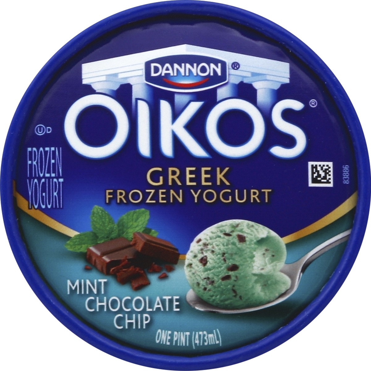 slide 2 of 3, Oikos Frozen Yogurt, Greek, Mint Chocolate Chip, 1 pint