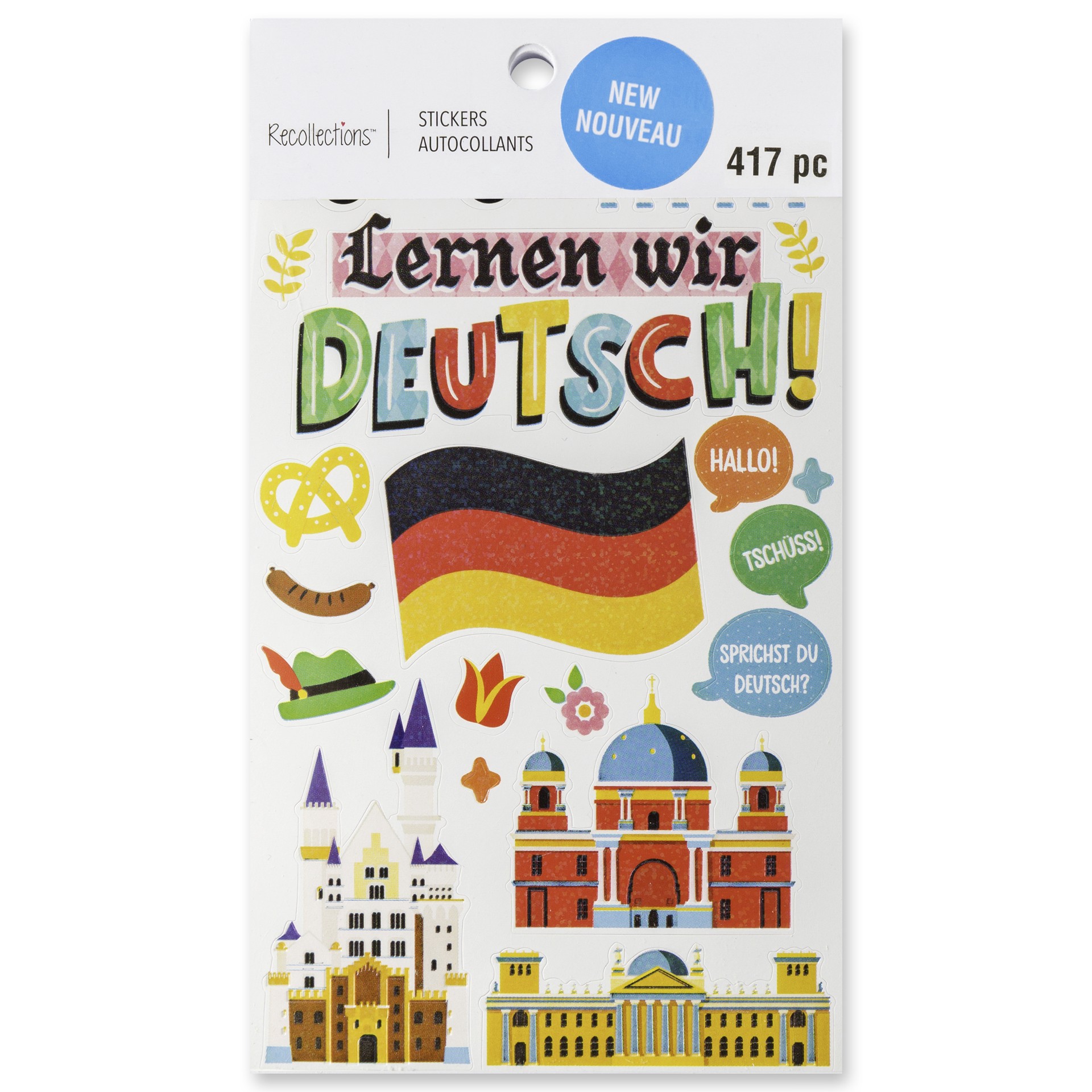 slide 4 of 4, Germany Stickers By Recollections, 4 in x 7 in