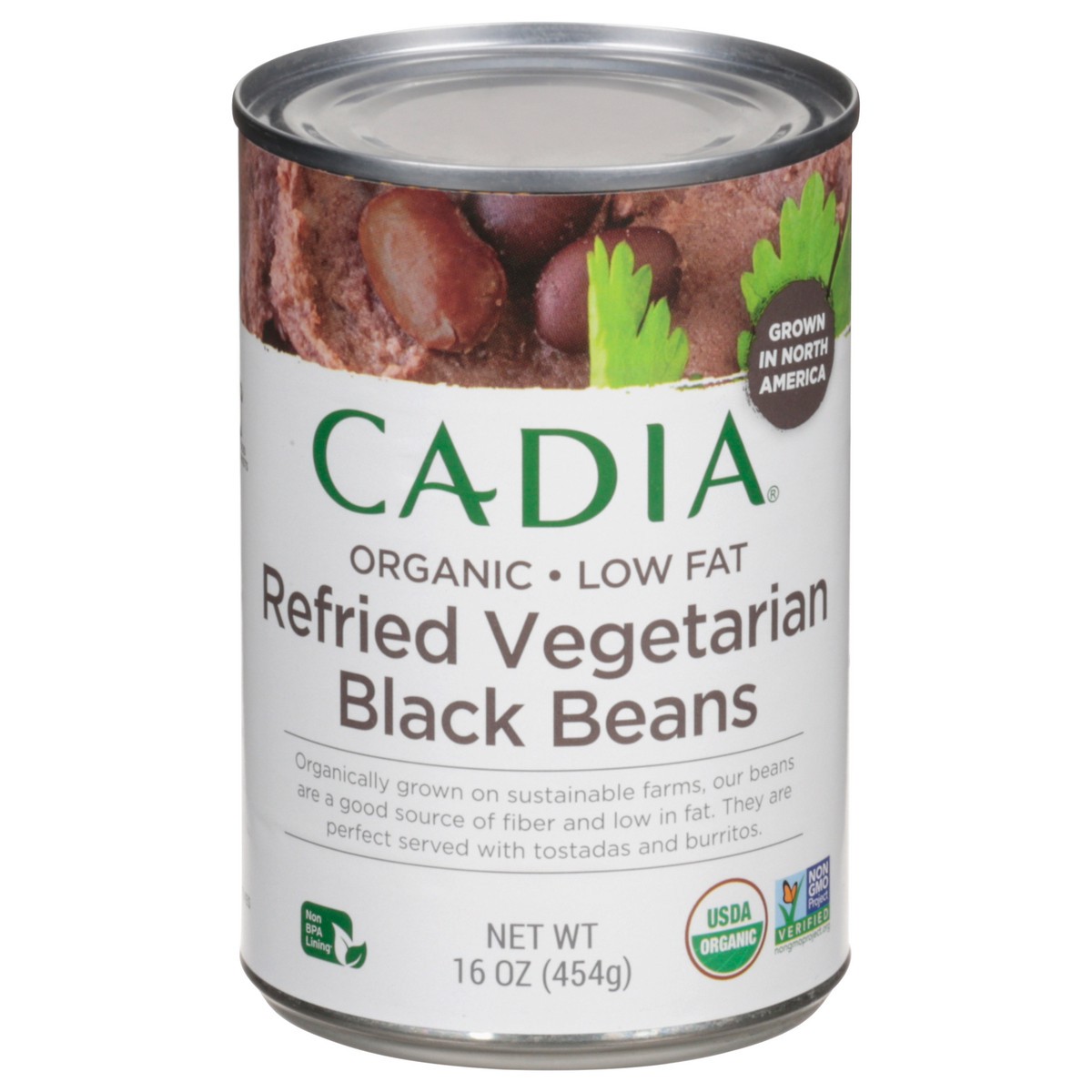 slide 6 of 13, Cadia Refried Vegetarian Low Fat Organic Black Beans 16 oz, 16 oz