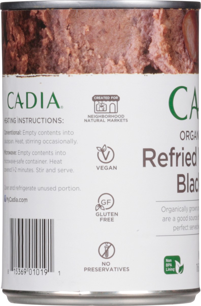 slide 9 of 13, Cadia Refried Vegetarian Low Fat Organic Black Beans 16 oz, 16 oz